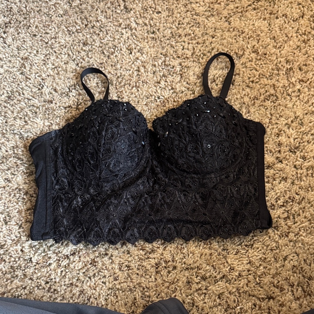 Windsor Black Lace Crop Top